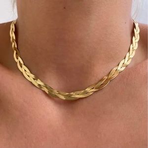 Gold choker minimalist necklace stainless steel